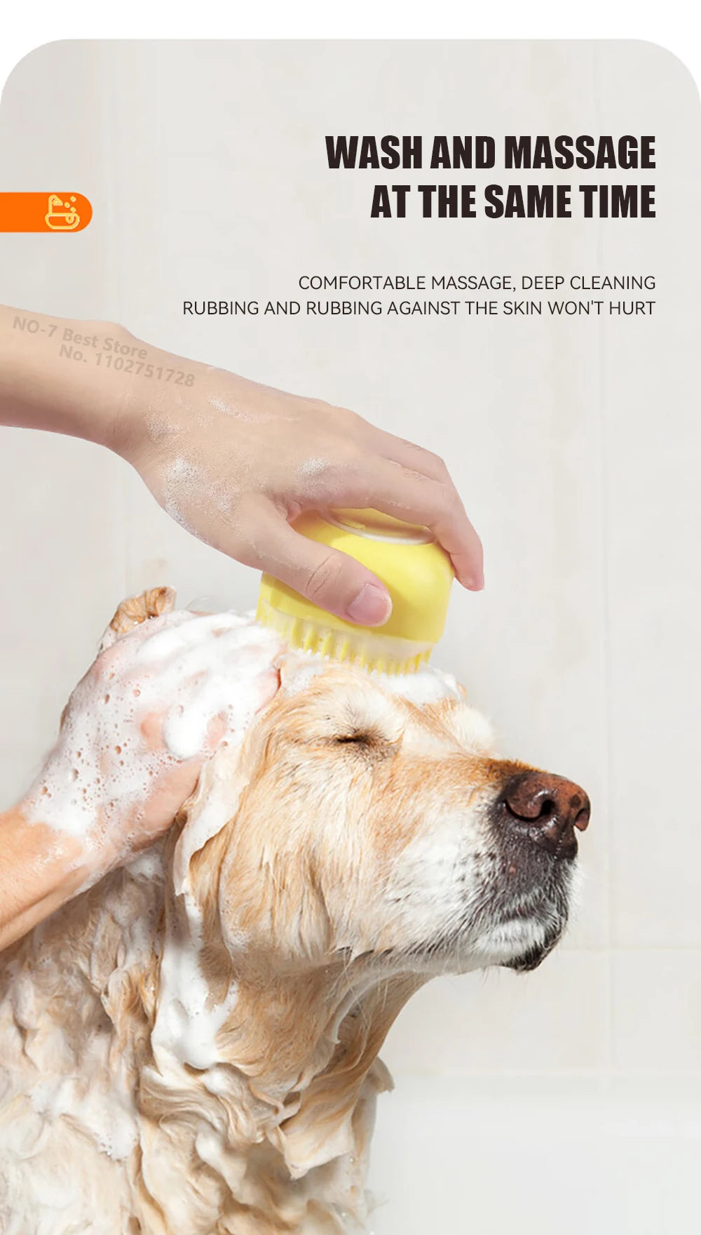 Gentle Pet Bath Brush
