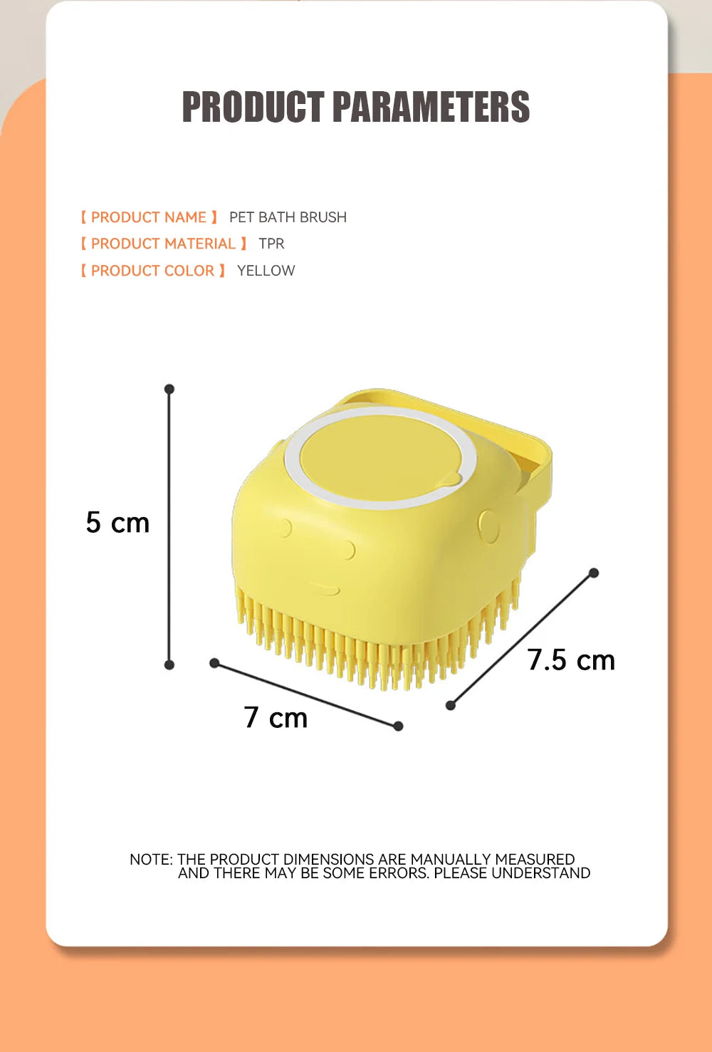 Gentle Pet Bath Brush